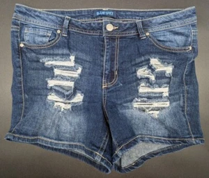 Blue Spice Distressed Denim Blue Jean Shorts Juniors Size 11/12 Medium Wash EUC - Picture 1 of 3