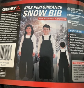 Gerry Performance Bib Overall Snow Pants Black~ Adjust Suspenders ~ Youth Sz 2T - Picture 1 of 4