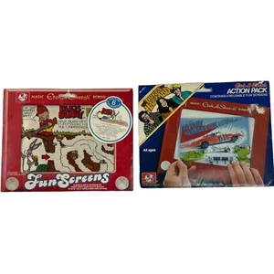 Vintage Etch A Sketch Fun Screen Dukes Of Hazard & Bugs Bunny Ohio Art Set 2 - Picture 1 of 4
