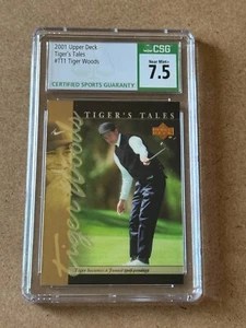 2001 Upper Deck Golf TIGER WOODS Tiger's Tales TT1 Rookie Card Year CSG 7.5 CGC - Picture 1 of 5