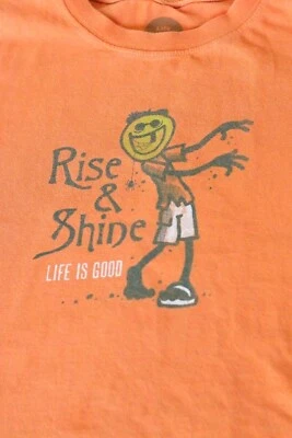 Camiseta Life Is Good Boys Naranja Talla Grande 10 Halloween Zombie Rise Shine Foto 1 de 4