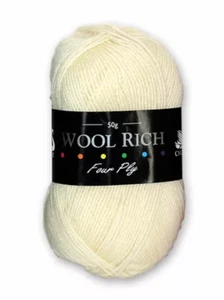 Cygnet Truly Wool Rich 4 Ply Knitting Yarn 50g 2614 Cream - Picture 1 of 2