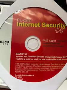 ⭐️⭐️⭐️⭐️⭐Trend Micro PC-cillin Internet Security 14 Backup Software Disc Only - Picture 1 of 2