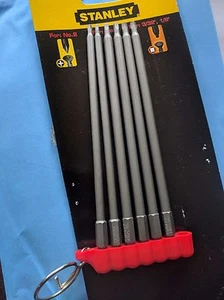 Stanley 6 PC 150mm 1/4" hex shank screwdriver bits: square recessed 1/8" & 3/32" - Picture 1 of 2