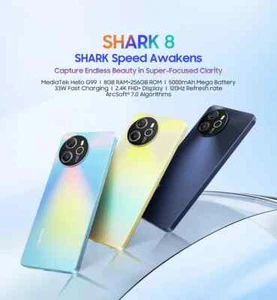 SHARK 8 Machine Android 13 8GB 128GB/256GB G99 6.78'' 120Hz 2.4K Display 64MP Ca - Picture 1 of 18