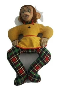 Vintage Rubber Face Ears,Hands Elf Costume Stuffed Doll 18'' Monkey 1950''s - Picture 1 of 6