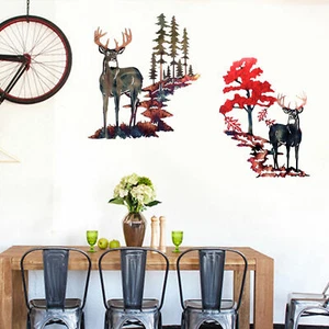 Deer Woodland Metal Wall Art Laser Cut Wall Sculpture Living Room Decoration - Picture 1 of 4