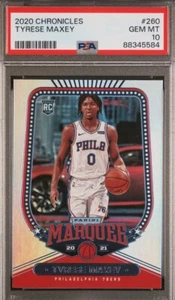 2020-21 Panini Chronicles Marquee #260 Tyrese Maxey Rookie Card PSA 10 Gem Mint - Picture 1 of 4