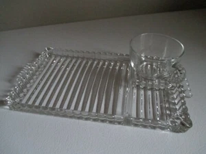 Vintage Hazel Atlas Orchard Glass Snack Sip Smoke Luncheon Plate & Cup Set Of 4 - Picture 1 of 4