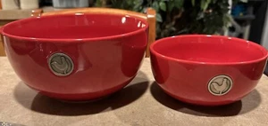Beautiful Set Of 2 Red Nesting Bowls Boston Warehouse Trading Corp 2005 - Picture 1 of 12