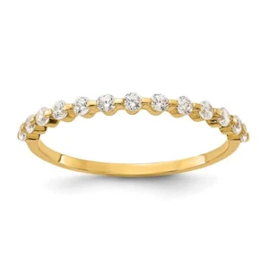 10K Yellow Gold Polished Cubic Zirconia Ring Size 7 for Women 0.75 gram - Picture 1 of 6