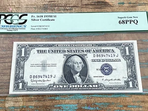 $1 1935H 1618 DJ D-J Silver Certificate PCGS 68PPQ - SCARCE SUPERB + - Picture 1 of 2