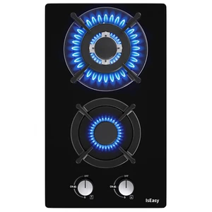 Estufa de panel de vidrio templado incorporado para cocina de gas de 12"" negra GLP/NG EE. UU. - Imagen 1 de 8