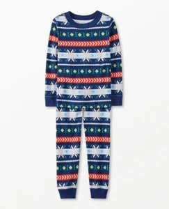 Hanna Andersson Scandi Snowflake Fairisle Long Johns Holiday Pajamas 160 14 16 - Picture 1 of 1