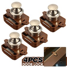 4pcs Push Button Catch Lock Cupboard Door Latch Knob Motorhome Cabinet Camper va