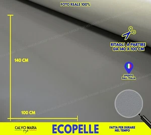 Ecopelle Tappezzeria Al metro Auto Rivestimento barche Similpelle Grigio Interni - Foto 1 di 2