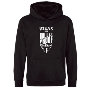 Ideas Are Bulletproof Slogan Unisex Printed Hooded Sweatshirt - Picture 1 of 14