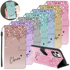 Pretty Personalised Case Wallet Leather Cover For iPhone 16 15 14 Pro Max 13 17 - Picture 1 of 52