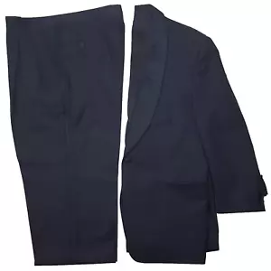 42S Tuxedo Black Shawl Lapel Jhane Barnes Chevron 1 Button Mens Short No Vent 42 - Picture 1 of 12