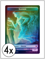 4x Foil Illusion Token (For Skyclave Apparition), Zendikar Rising, Magic MTG