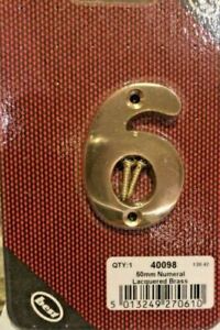 SOLID BRASS HOUSE NUMBERS  SCREWS 2" 50mm Front Door Home 0 1 2 3 4 5 6 7 8 9 AB