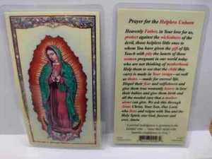 GUADALUPE Prayer for the helpless unborn Laminated catholic prayer card  - Picture 1 of 1