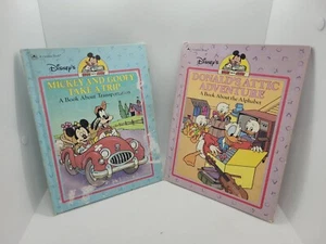 Vintage Books Disney's Learn With Mickey & Goofy Cars and Donald Duck Alphabet - Foto 1 di 10