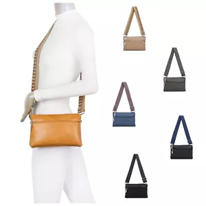 Boutique Imitación Cuero Mujer Pequeño Combinado-Mensajero Bolso de Hombro Correa de Lona - Imagen 1 de 21