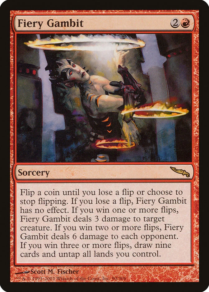 MTG Fiery Gambit  - Mirrodin #90 - Image 1 of 1