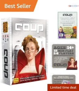 Coup Card Game Standard Bluffing Strategy Fun for 2-6 Players Family Game Night - Picture 1 of 9