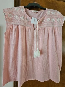 Tunica donna Lucky Brand taglia S (corrente S/M) cotone rosa pallido - Foto 1 di 10