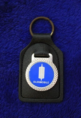 Leather Oldsmobile Crest Key Fob key Chain Emblem Accessory Badge GM Rocket 442 - Image 1 of 4