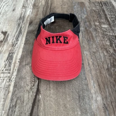 Visera ajustable vintage para mujer Nike roja y negra con correa, etiqueta plateada (36) Foto 1 de 4