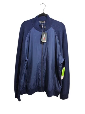 RLX Golf Performance Hybrid Full Zip Wool Polyester Jacket Navy Blue Men Sz 2XL  - Image 1 of 4