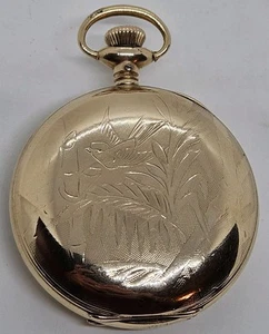 Antique Working ELGIN Victorian Gents 17J Gold G.F. Full Hunter Pocket Watch 18s - Picture 1 of 23