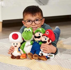 Full Set of 4 Official Super Mario 20cm / 8" Plush Soft Toys by Simba - Picture 1 of 6