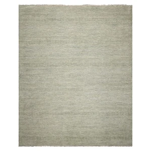 LoomBloom 9'x12' Sage Hand Knotted Tibetan Wool & Bamboo Silk Area Rug - Picture 1 of 9