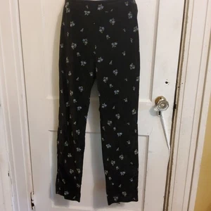 Black floral pants j crew Size 6 Cotton Jeans Soft Comfortable - Picture 1 of 8