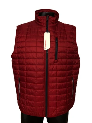 NUEVO CON ETIQUETAS Tommy Hilfiger Chaleco Acolchado Para Hombre Talla 2XL Borgoña Bolsillos con Cremallera Completa Foto 1 de 4