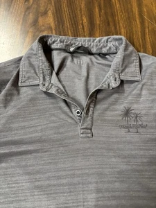 Travis Mathew Polo Herren XL Golf Kurzarm grau gestreift Palmen Baumwollmischung - Bild 1 von 15