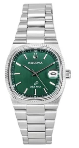 Reloj de vestir Bulova clásico esfera verde cuarzo para hombre 96B439 - Imagen 1 de 4