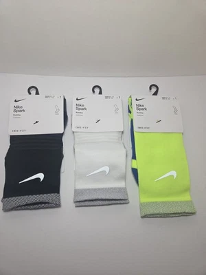 Mens Nike Spark Running Socks 3 Pair Lot - 2 Ankle & 1 Crew Size Med 8-9.5 - Image 1 of 4