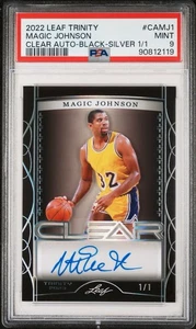 Magic Johnson 1/1 Auto (PSA 9) 2022 Leaf Trinity Black POP 1 - Picture 1 of 3