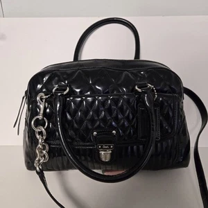 Coach Poppy F20721 Black Patent Leather Crossbody Strap Bowler Stachel Handbag - Picture 1 of 9