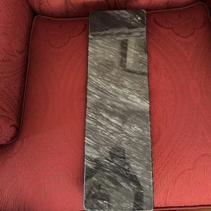 Crate and Barrel Cheese Tray Black Marble W/Gray Streaks Footed 20.5”x6”x1/2” - Picture 1 of 7