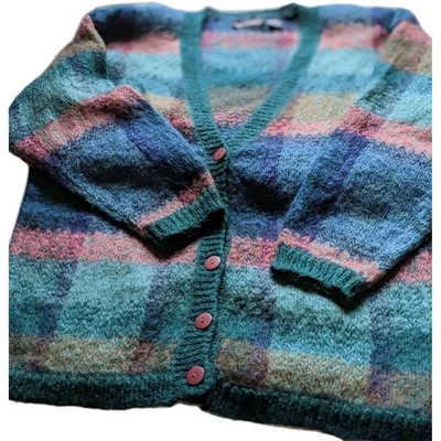 Cárdigan Paul Harris Mohair Azul + Verde Cuadros Med. Foto 1 de 4