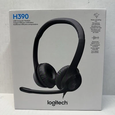 Logitech H390 USB Computer Headset with Noise-Canceling MIC - Black USB-A - Image 1 of 2
