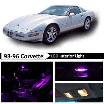 Chevrolet Corvette C4 1993-1996 kit de equipamiento de luces LED interiores moradas 25 un. Foto 1 de 4
