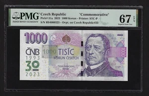 TSCHECHIEN 1000 KORUN 2023 PICK 31a COMM SUPERB GEM UNC PMG 67 - Bild 1 von 2