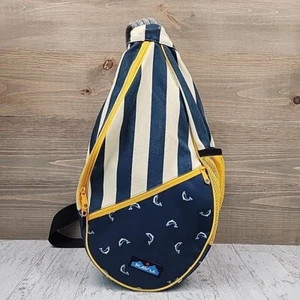 Kavu Purse Shoulder Bag Blue Yellow Rope Sling Hiking Backpack Satchel Crossbody - Picture 1 of 12